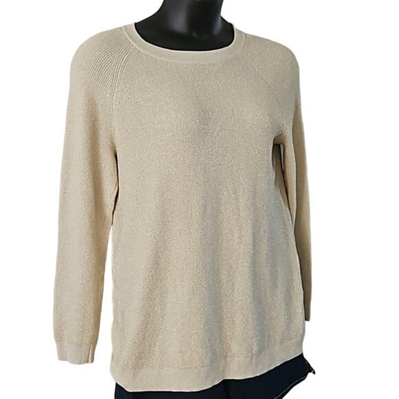 Liz Claiborne Women's Metallic Knit Crew Neck Sweater - Size Medium (NWOT) - Picture 5 of 6